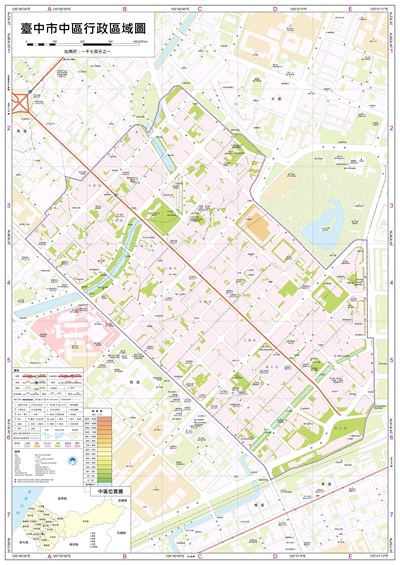 臺中市中區行政區域圖110內政部編製